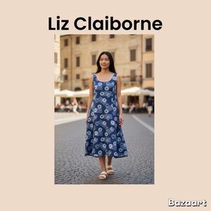 Liz Claiborne Women’s Fit And Flare Maxi Tank Dress Size 12
